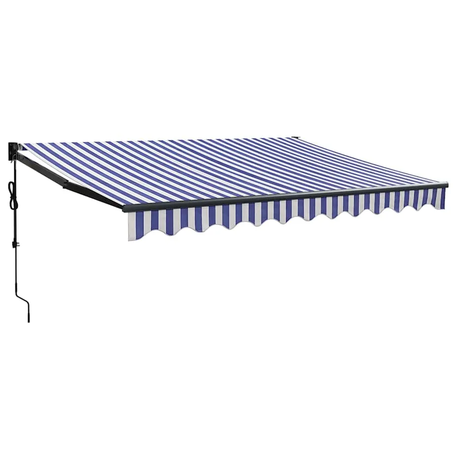 Auvent rétractable automatique bleu et blanc 3,5x2,5 m - 2