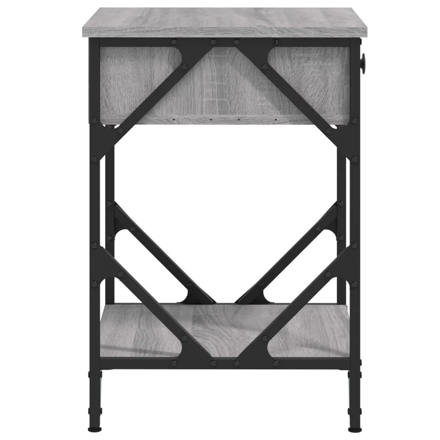 Table de chevet sonoma gris 40x42x60 cm bois d'ingénierie - 8
