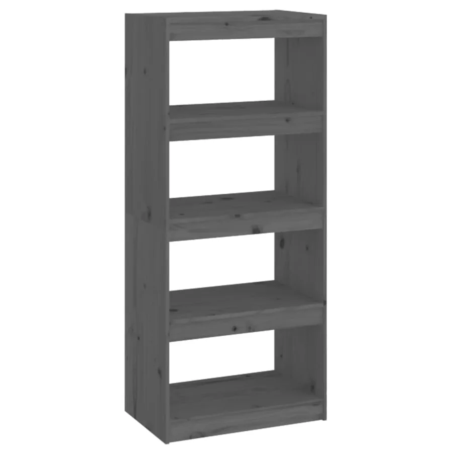 Bibliothèque/Séparateur de pièce Gris 60x30x135,5 cm Pin massif - 2