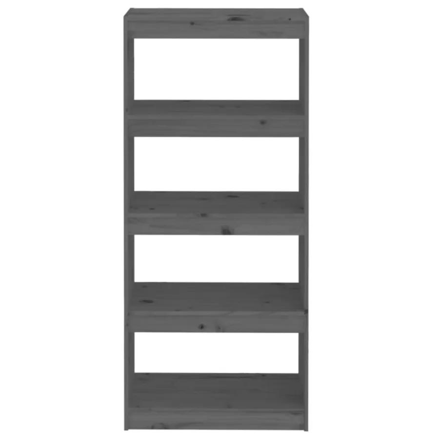 Bibliothèque/Séparateur de pièce Gris 60x30x135,5 cm Pin massif - 5