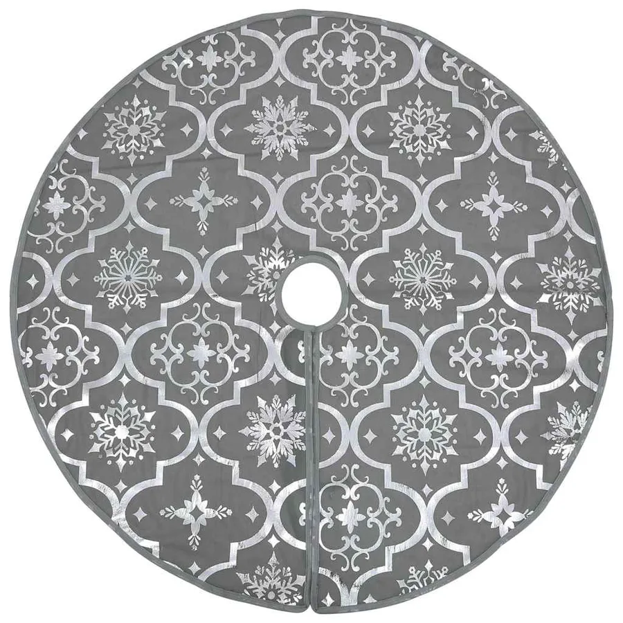 Jupe de sapin de Noël de luxe avec chaussette Gris 150 cm Tissu - 3