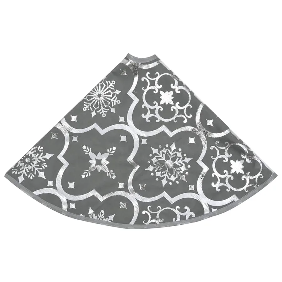 Jupe de sapin de Noël de luxe avec chaussette Gris 150 cm Tissu - 5