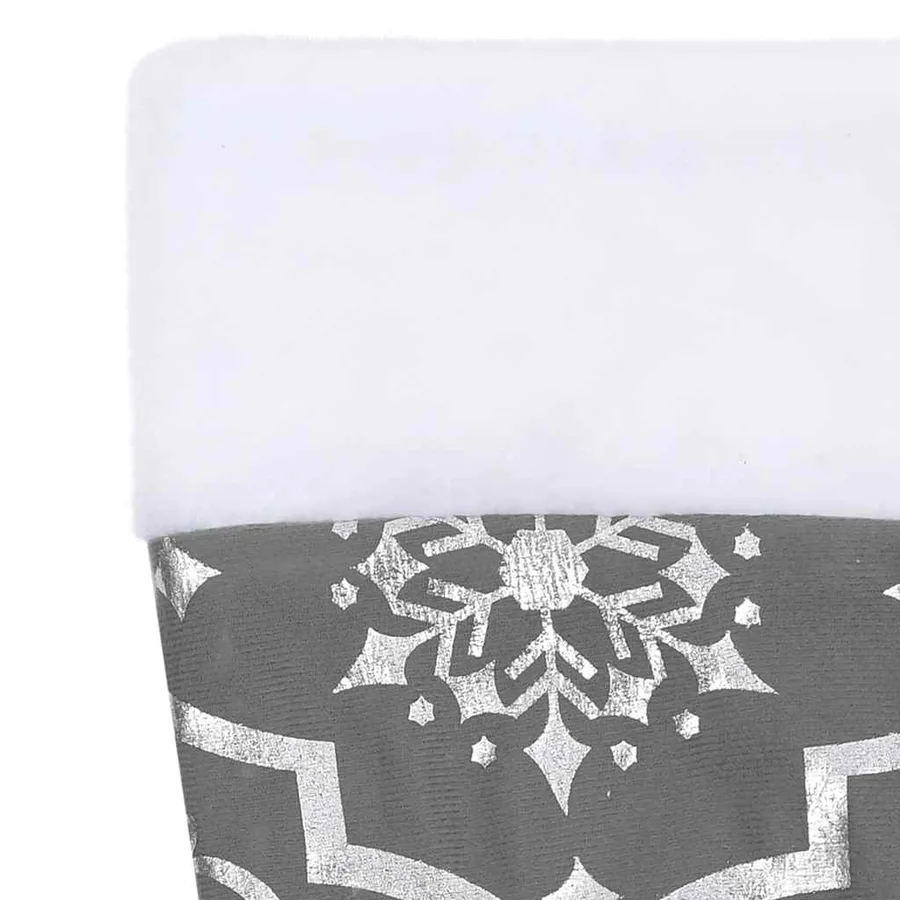 Jupe de sapin de Noël de luxe avec chaussette Gris 150 cm Tissu - 7