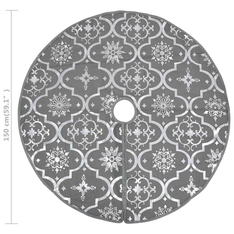 Jupe de sapin de Noël de luxe avec chaussette Gris 150 cm Tissu - 8