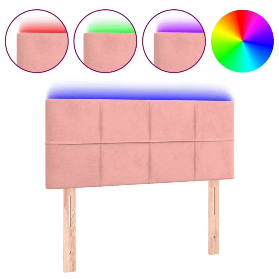 Tête de lit à LED Rose 80x5x78/88 cm Velours - 2