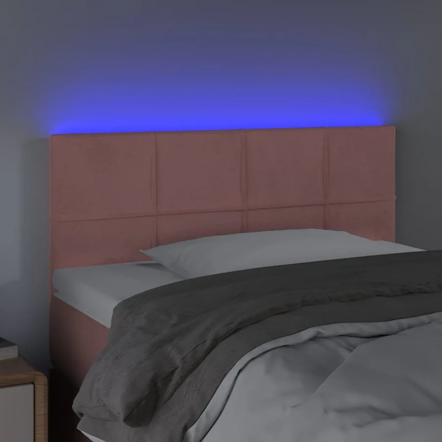 Tête de lit à LED Rose 80x5x78/88 cm Velours - 3