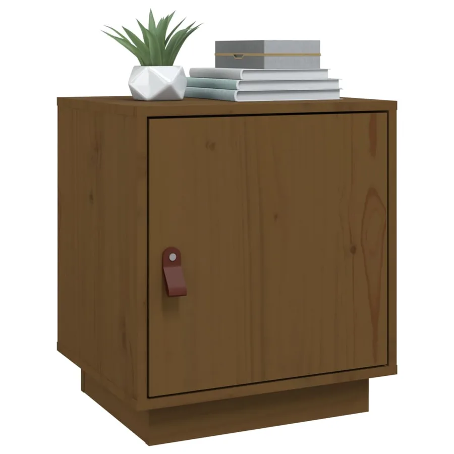 Table de chevet Marron miel 40x34x45 cm Bois de pin massif - 4