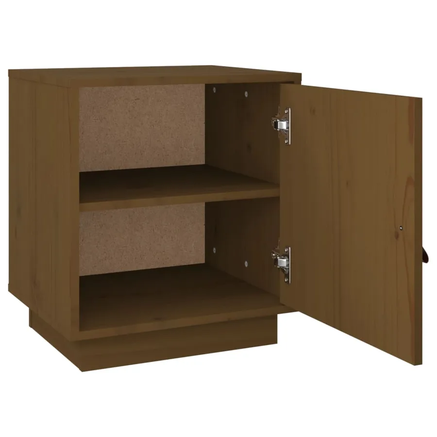 Table de chevet Marron miel 40x34x45 cm Bois de pin massif - 7