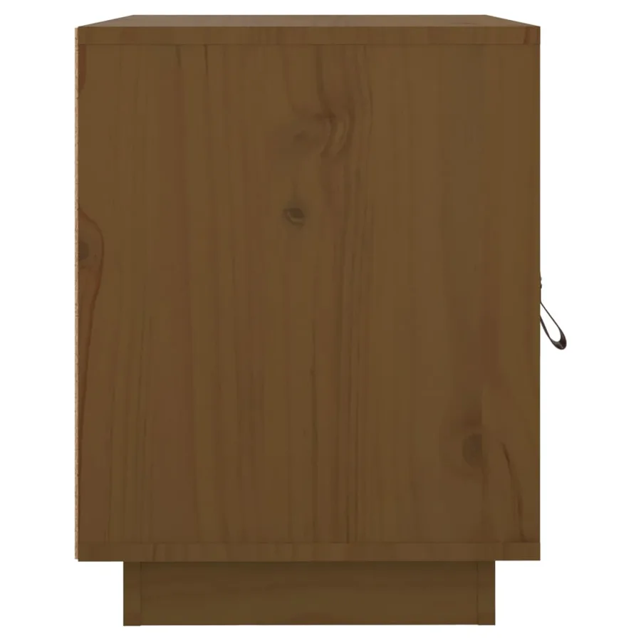 Table de chevet Marron miel 40x34x45 cm Bois de pin massif - 8