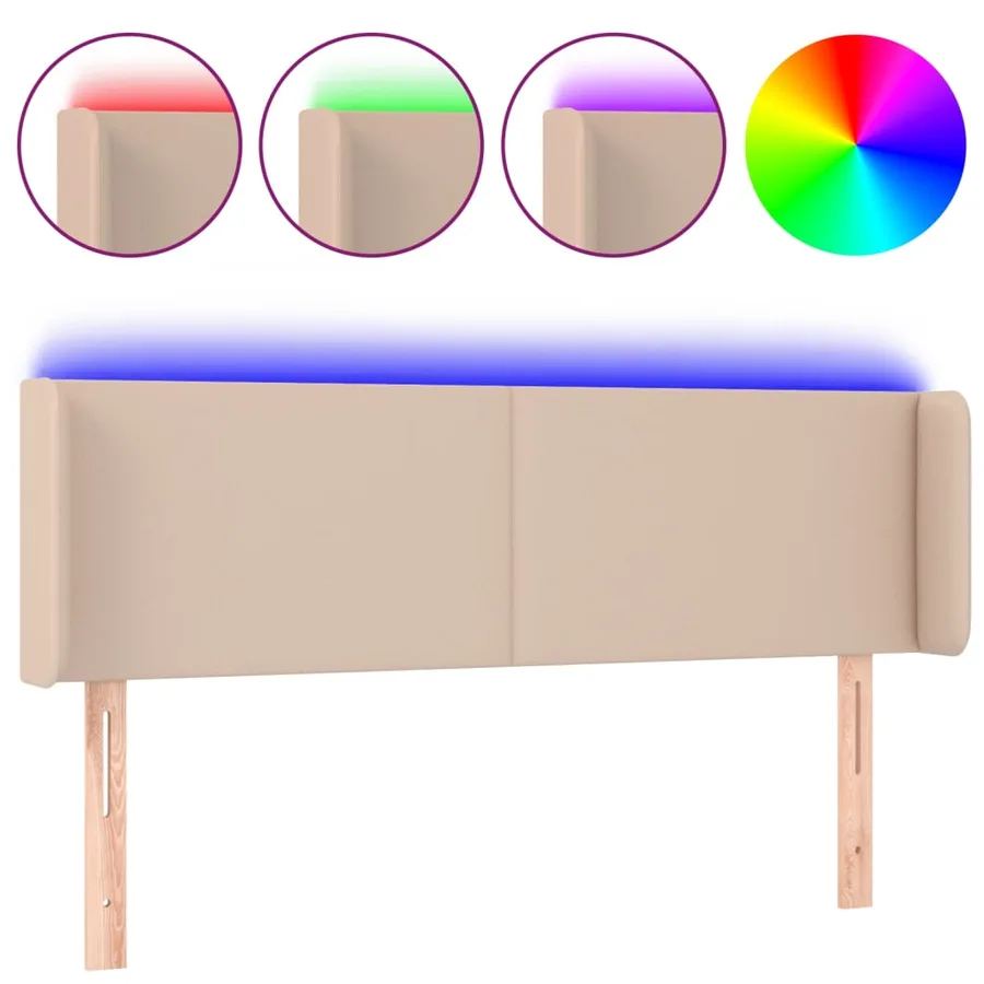 Tête de lit à LED Cappuccino 147x16x78/88 cm Similicuir - 2