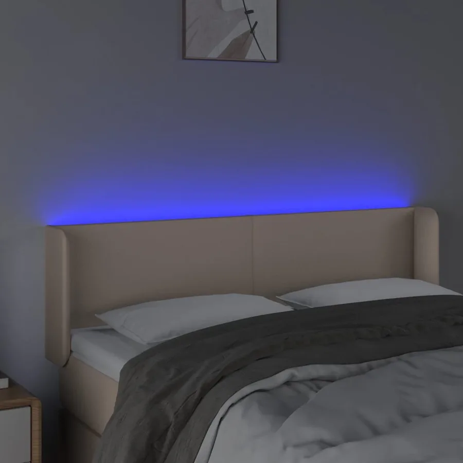 Tête de lit à LED Cappuccino 147x16x78/88 cm Similicuir - 4