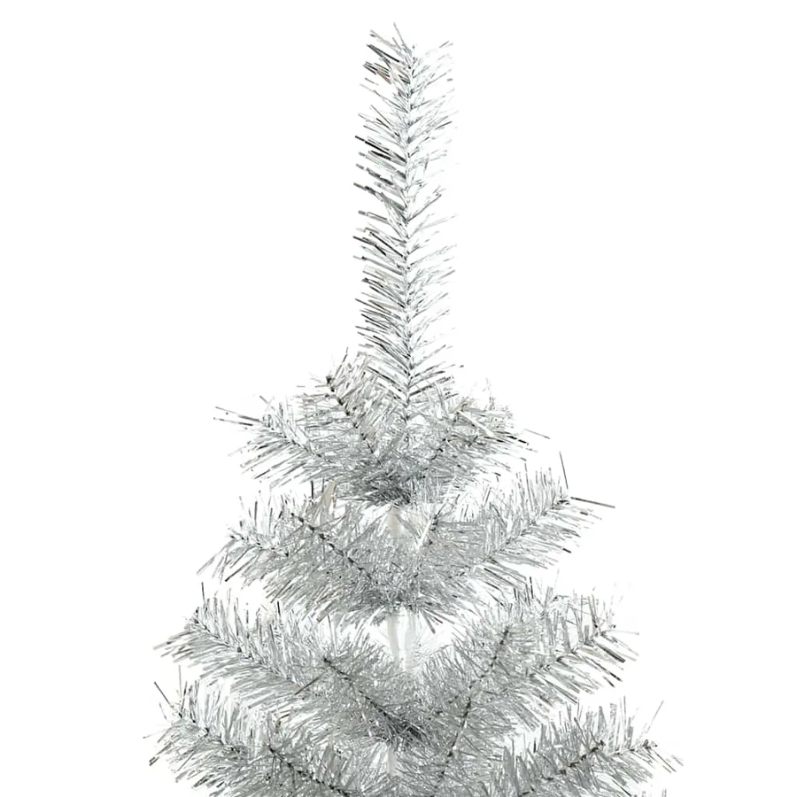 Sapin de Noël artificiel avec support argenté 150 cm PET - 4