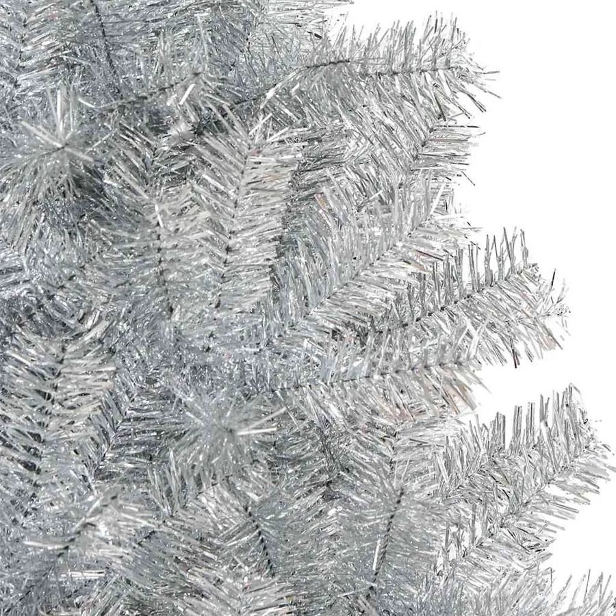 Sapin de Noël artificiel avec support argenté 150 cm PET - 5