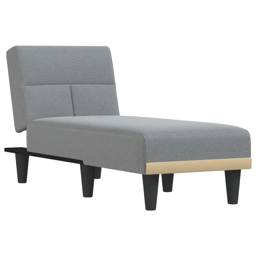 Chaise longue gris clair tissu - 2