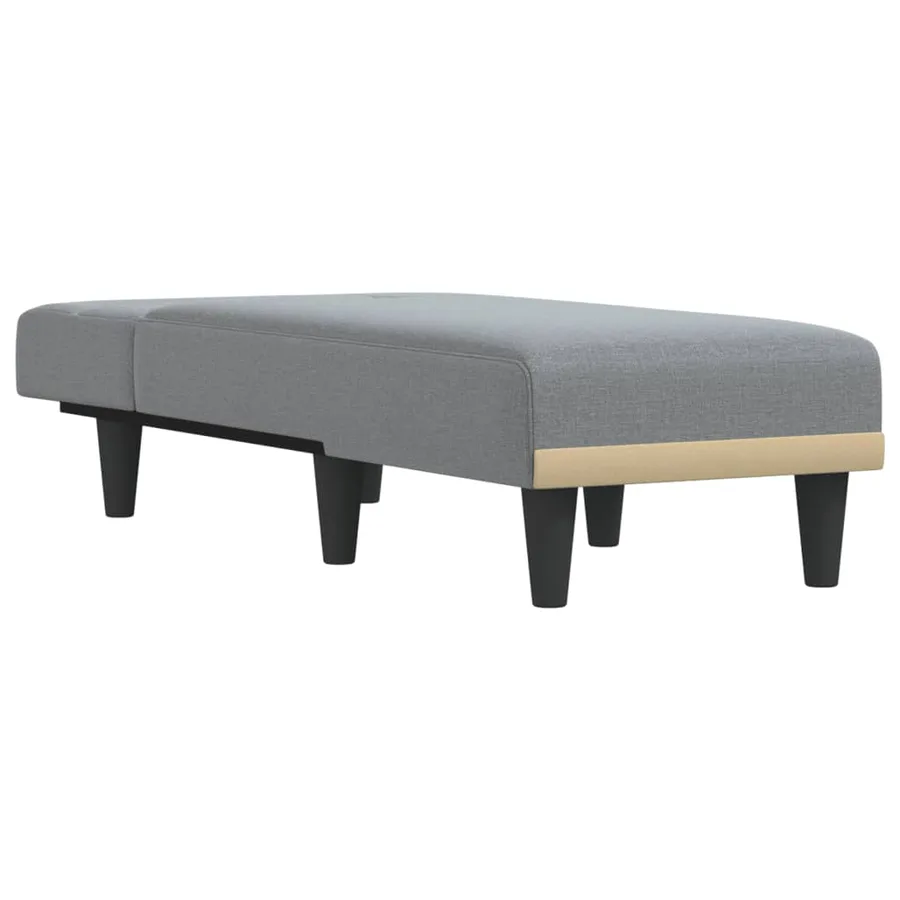 Chaise longue gris clair tissu - 3