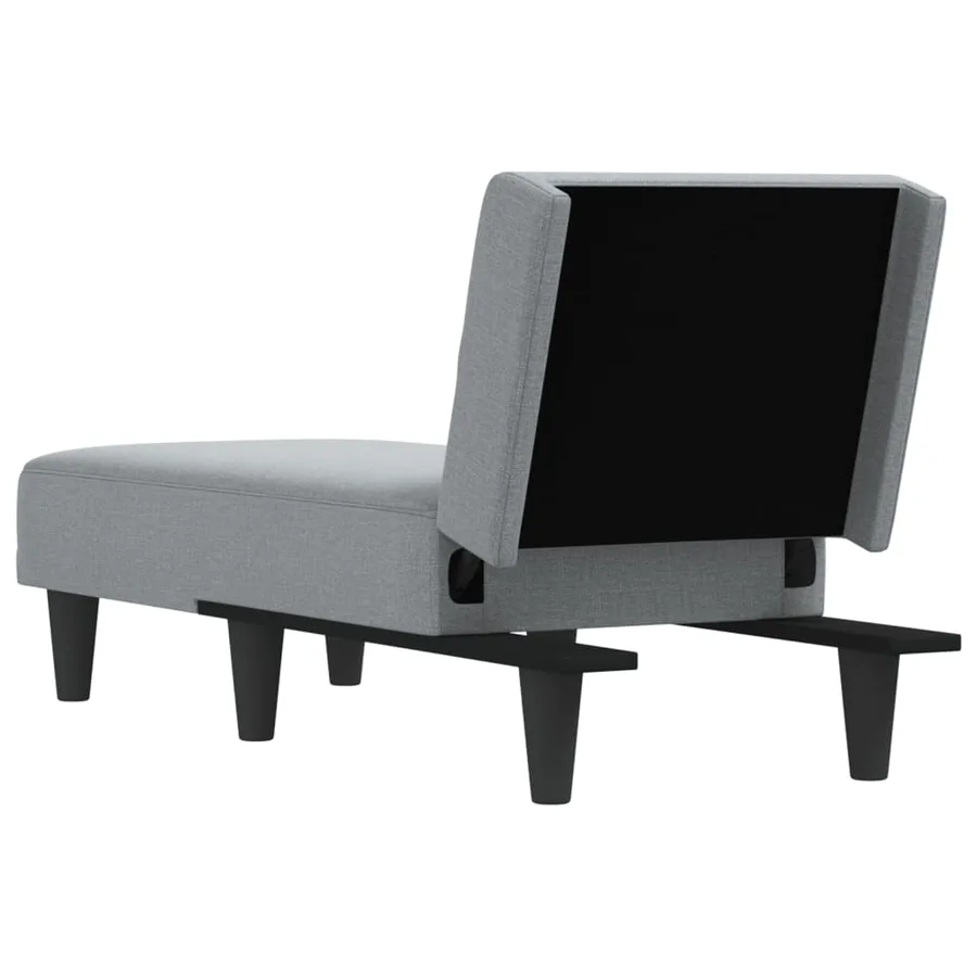 Chaise longue gris clair tissu - 5