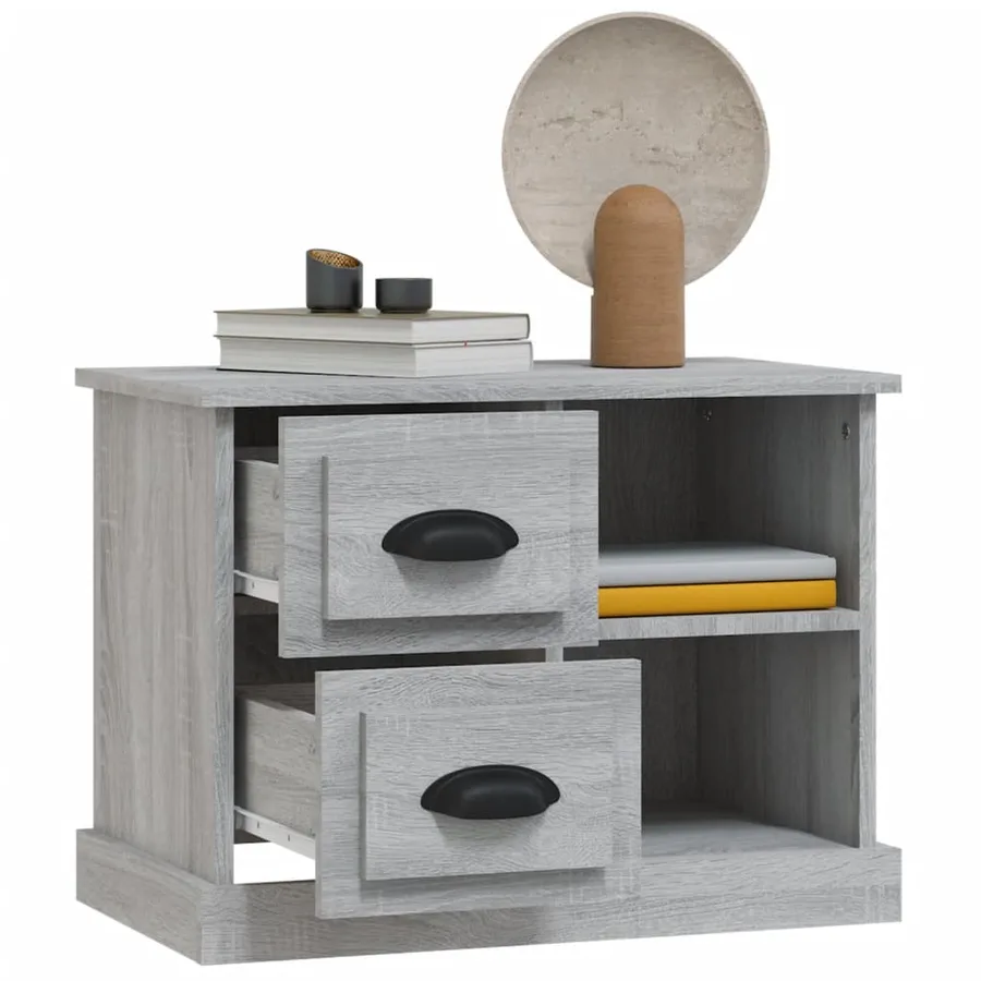 Table de chevet sonoma gris 60x35,5x45 cm - 5
