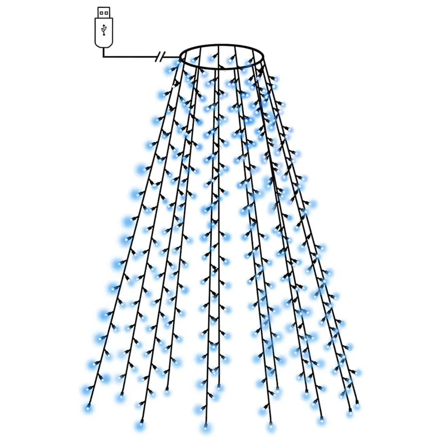 Guirlande lumineuse d'arbre de Noël 150 LED Bleu 150 cm - 2