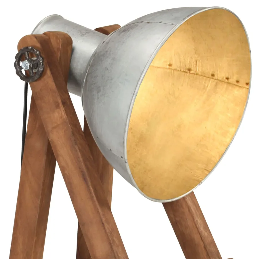 Lampadaires 3 pcs Argenté E27 Bois de manguier massif - 7