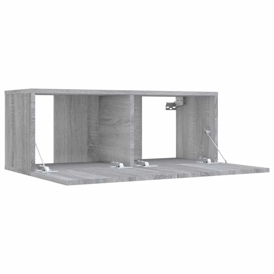 Meuble TV sonoma gris 80x30x30 cm bois d'ingénierie - 5