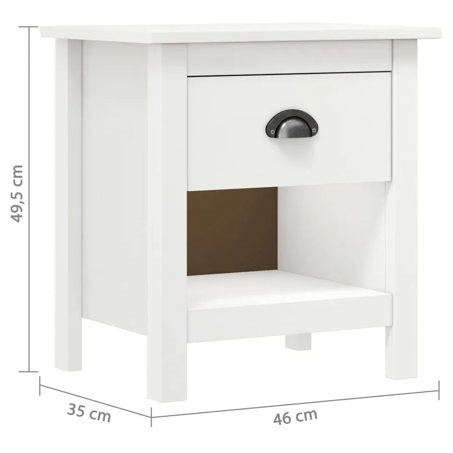 Tables de chevet 2 pcs Hill 46x35x49,5 cm Bois de pin solide - 8