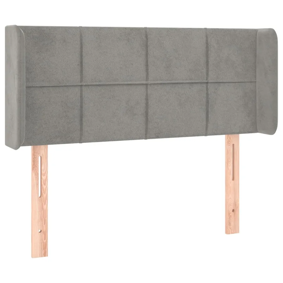 Tête de lit avec oreilles Gris clair 83x16x78/88 cm Velours - 2