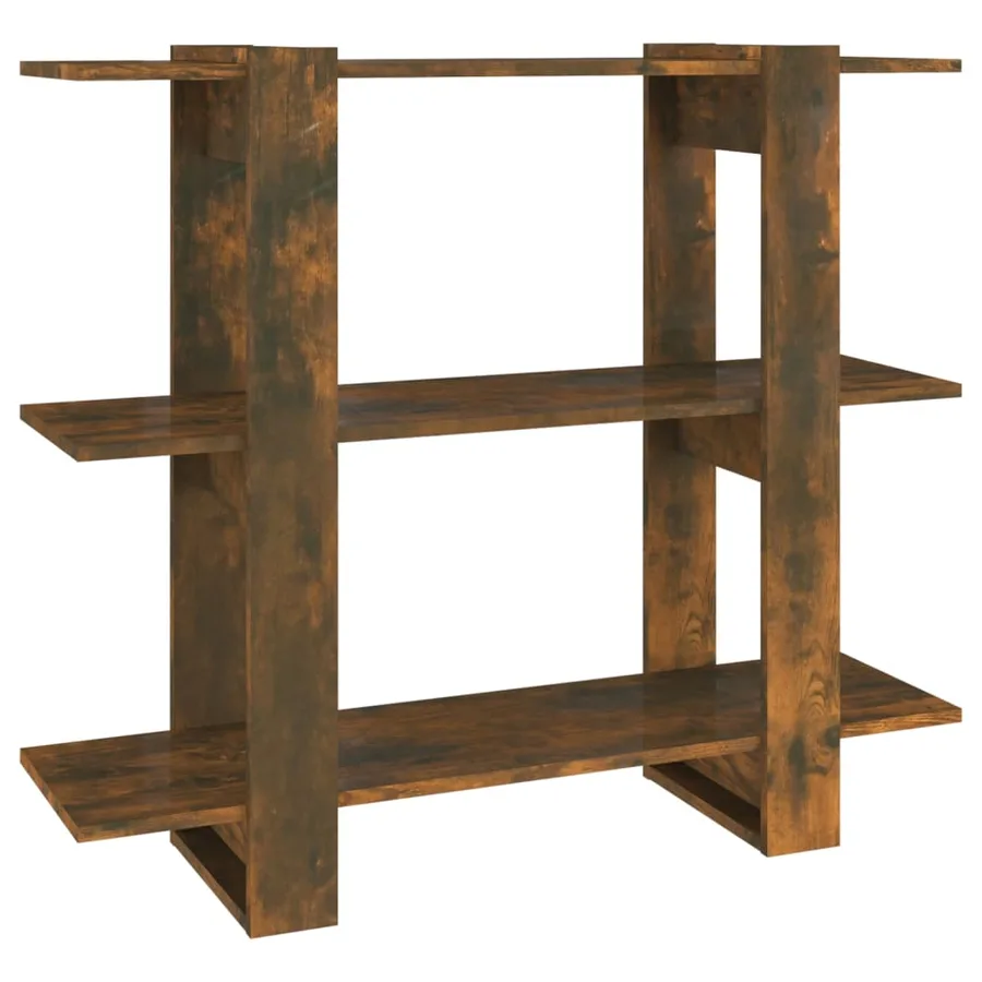 Bibliothèque/Séparateur de pièce Chêne fumé 100x30x87 cm - 2