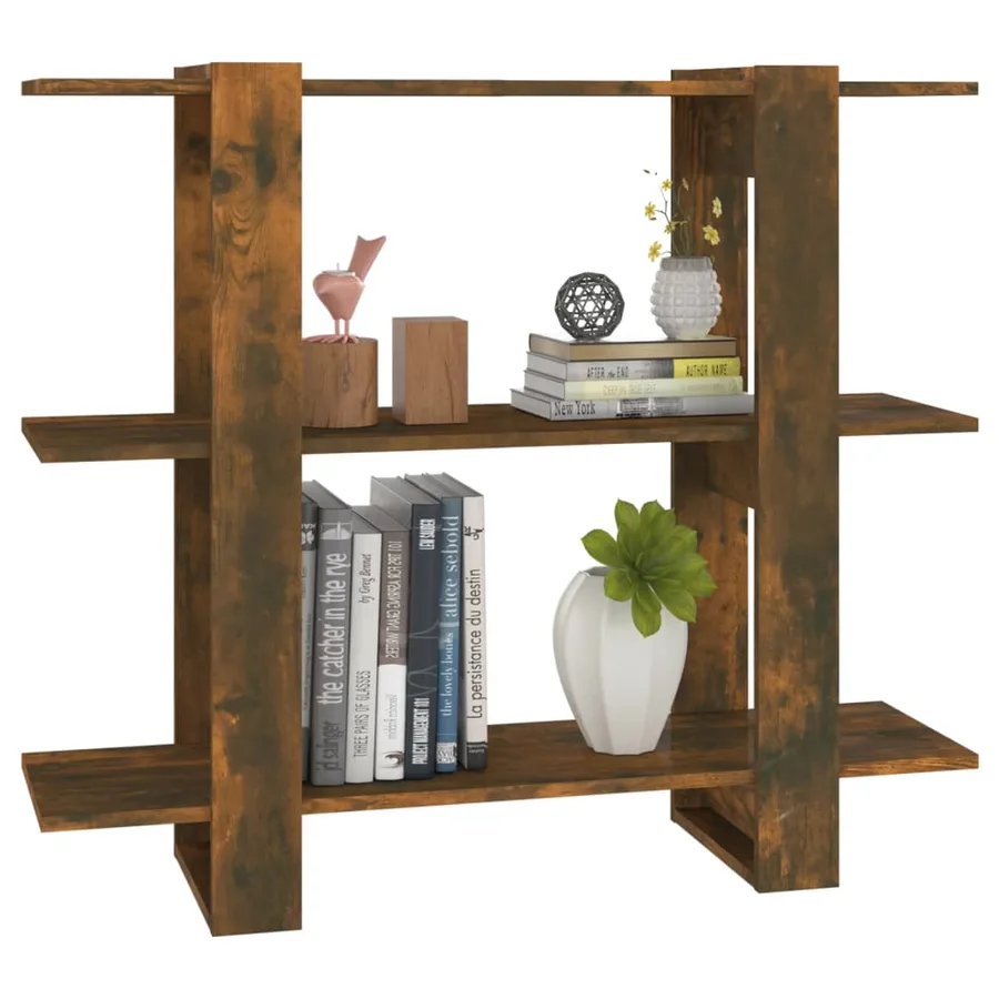 Bibliothèque/Séparateur de pièce Chêne fumé 100x30x87 cm - 5