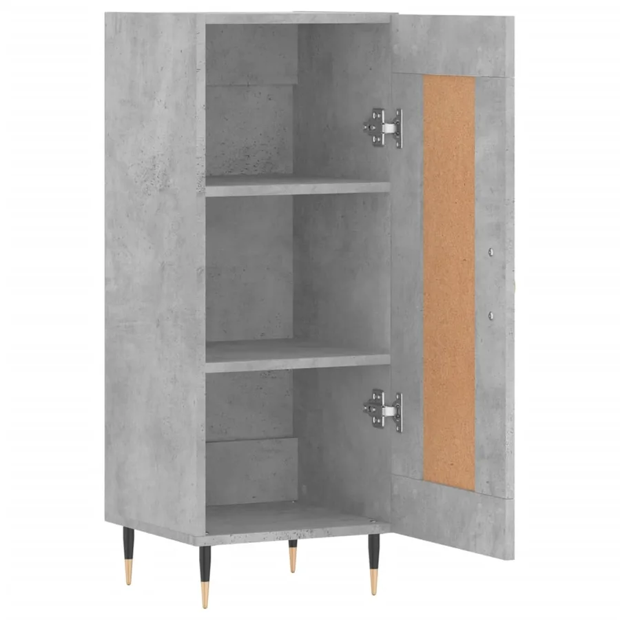 Buffet Gris béton 34,5x34x90 cm Bois d'ingénierie - 6