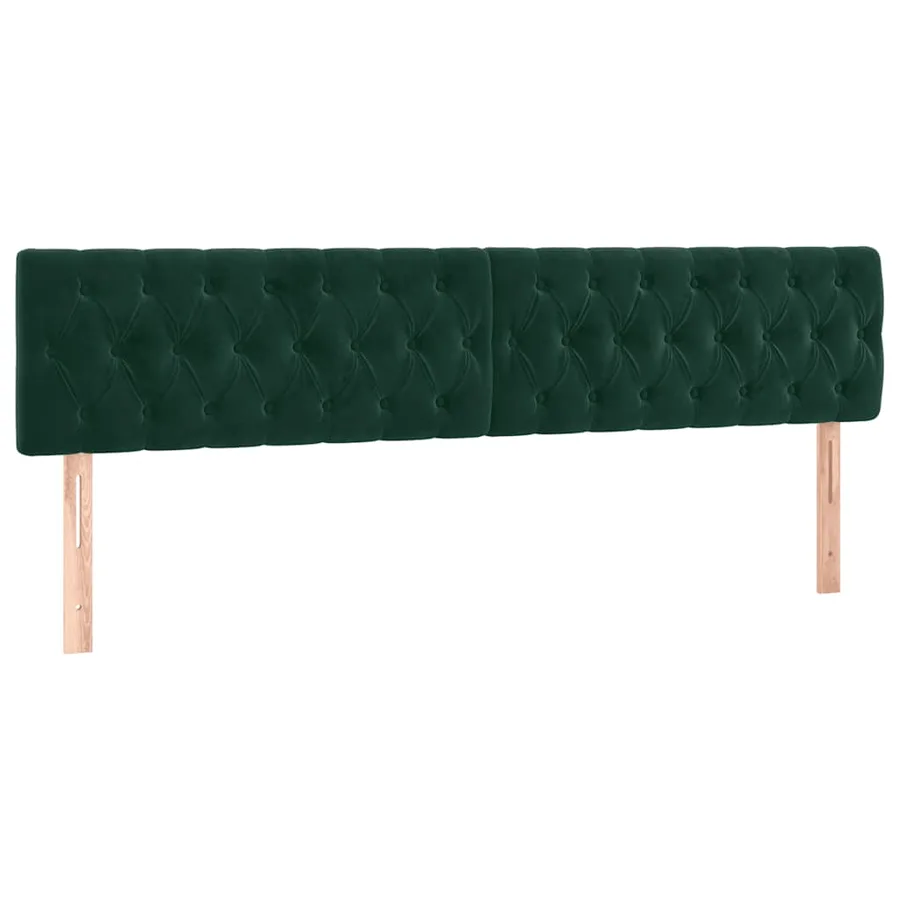 Tête de lit à LED Vert foncé 200x7x78/88 cm Velours - 4