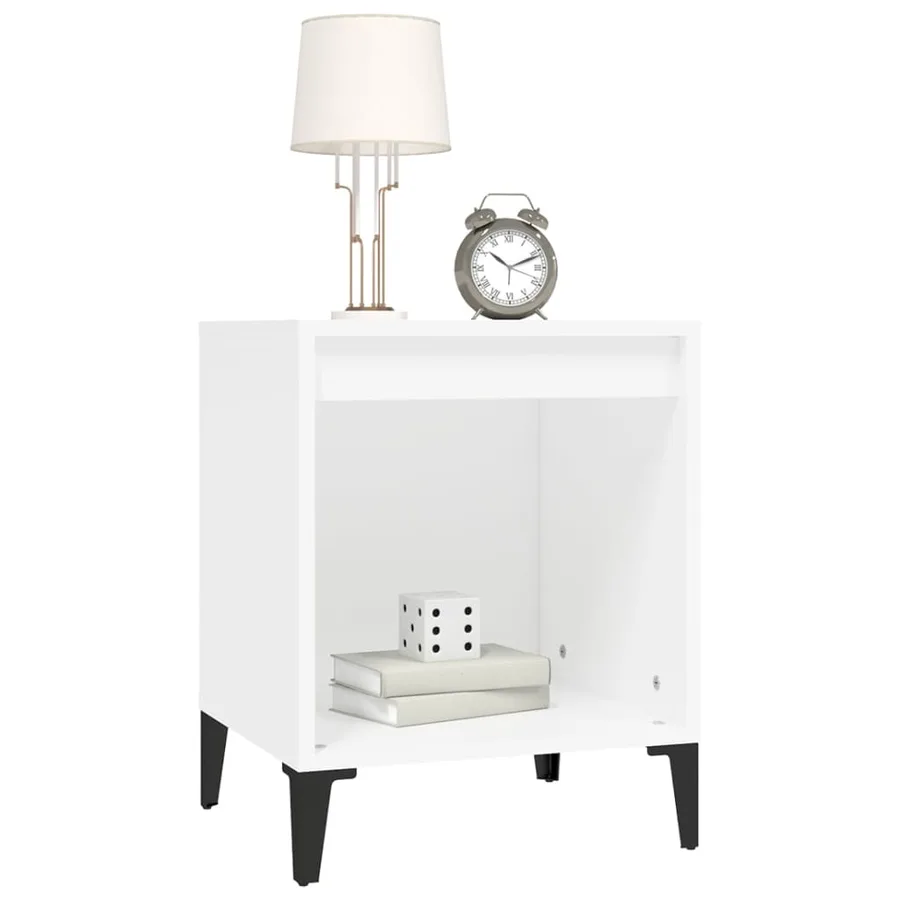 Table de chevet Blanc 40x35x50 cm - 4