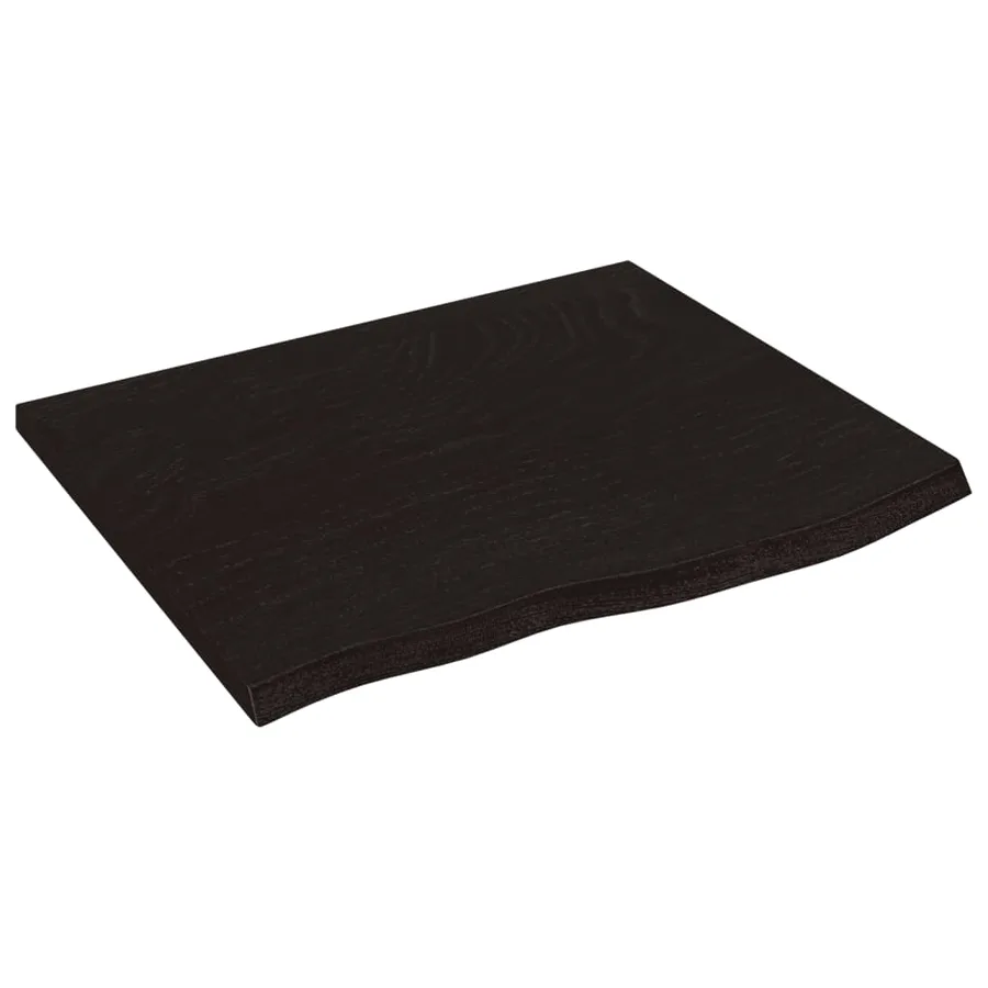 Étagère murale marron foncé 60x50x2 cm bois chêne massif traité - 2