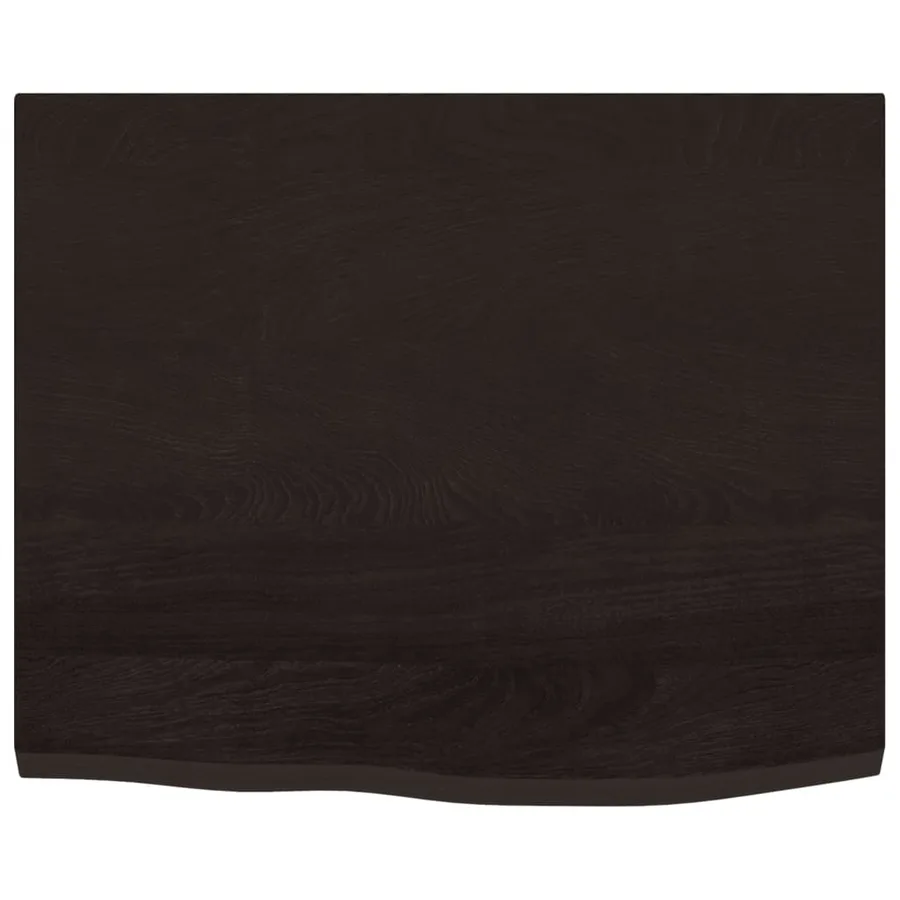 Étagère murale marron foncé 60x50x2 cm bois chêne massif traité - 4