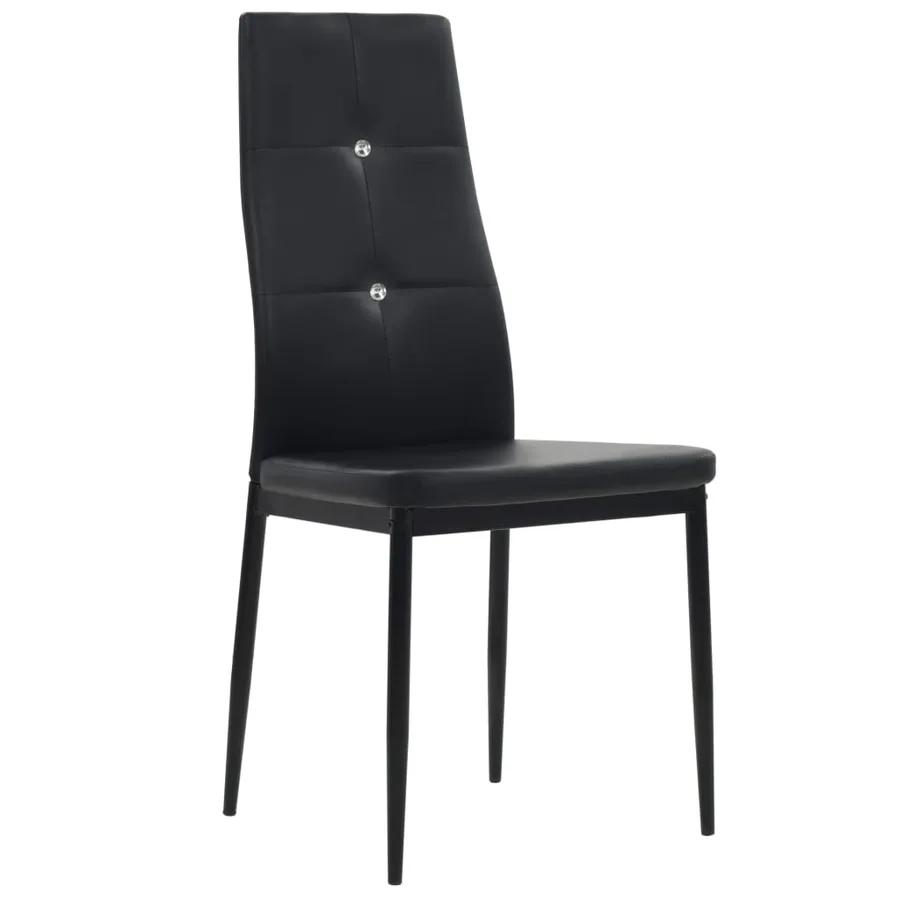 Chaises à manger lot de 2 noir similicuir - 2