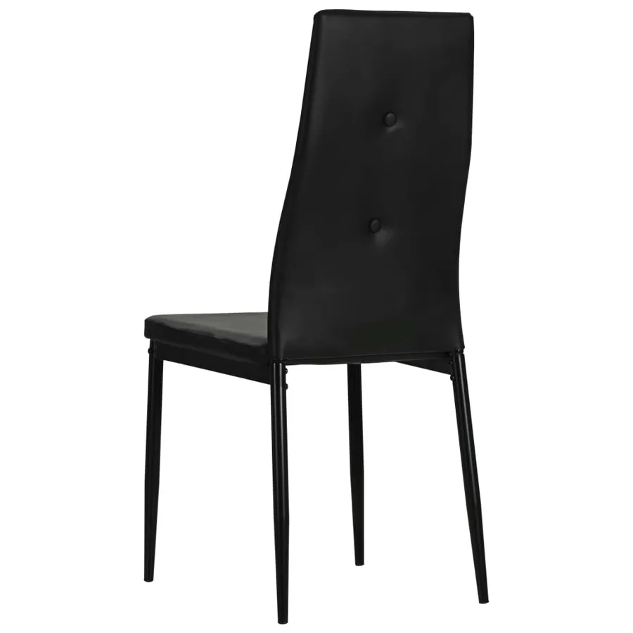 Chaises à manger lot de 2 noir similicuir - 5