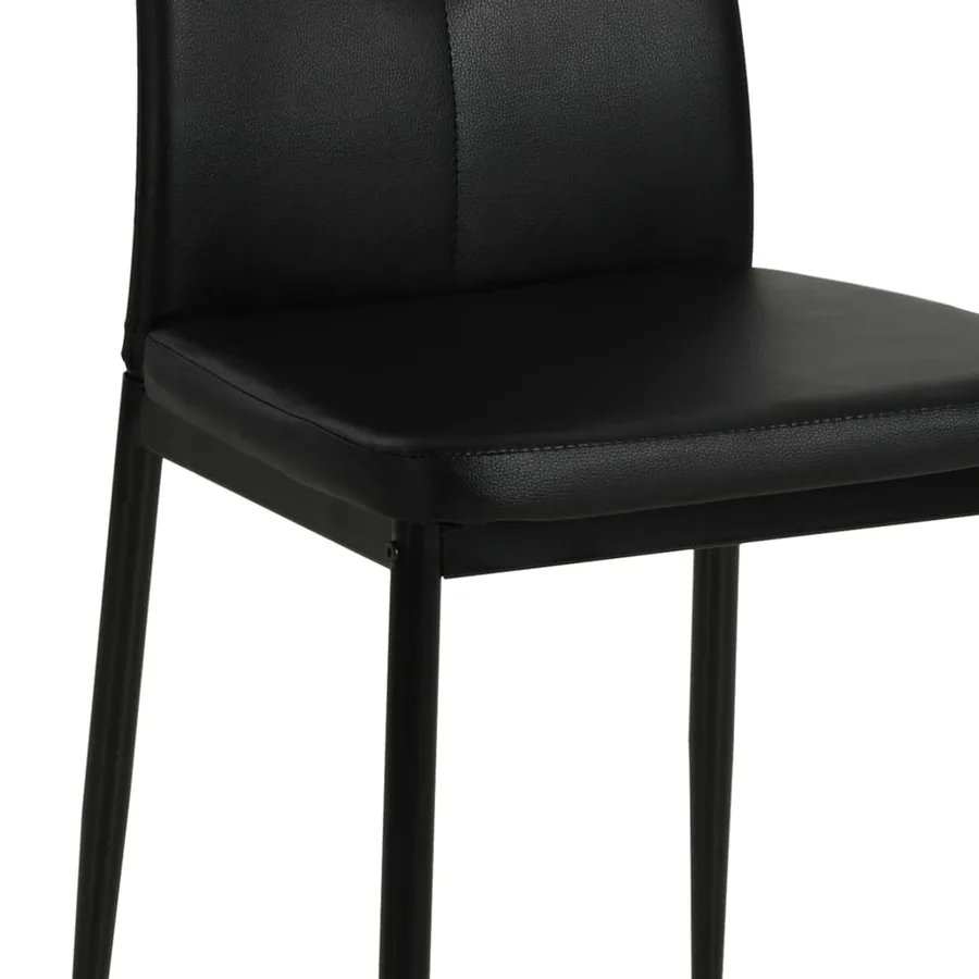 Chaises à manger lot de 2 noir similicuir - 6