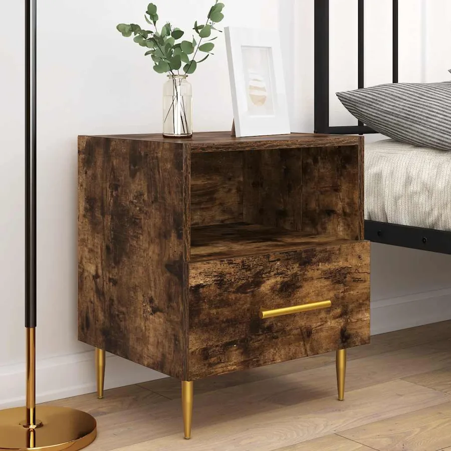 Tables de chevet 2pcs chêne fumé 40x35x47,5cm bois d’ingénierie - 3