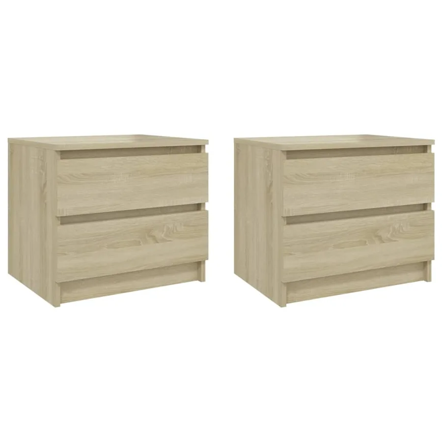 Tables de chevet 2pcs chêne sonoma 50x39x43,5cm bois ingénierie - 2