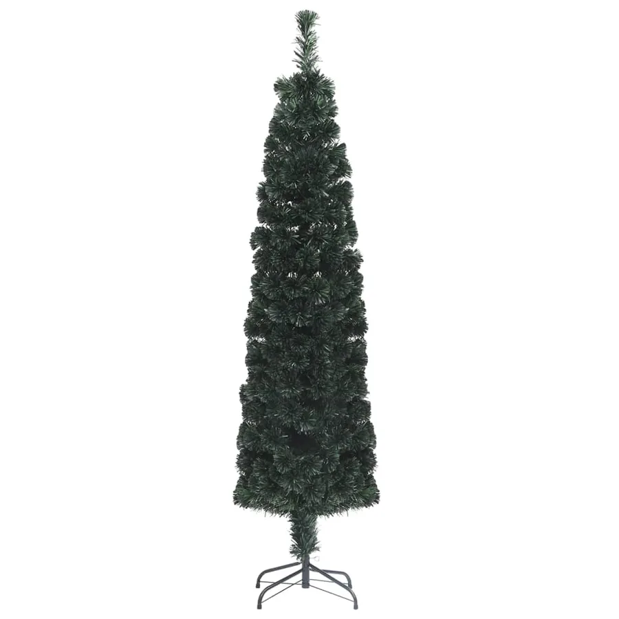 Arbre de Noël artificiel mince et support 180 cm fibre optique - 2