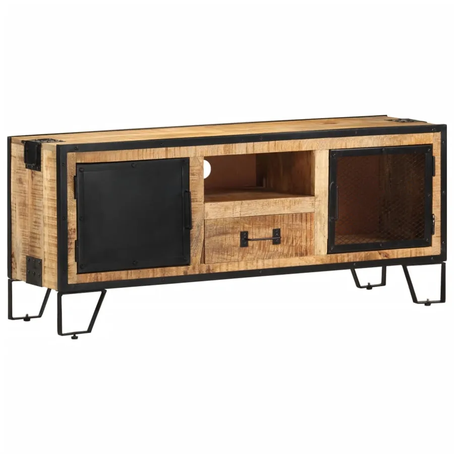 Meuble TV 110x31x46 cm Bois de manguier brut - 13