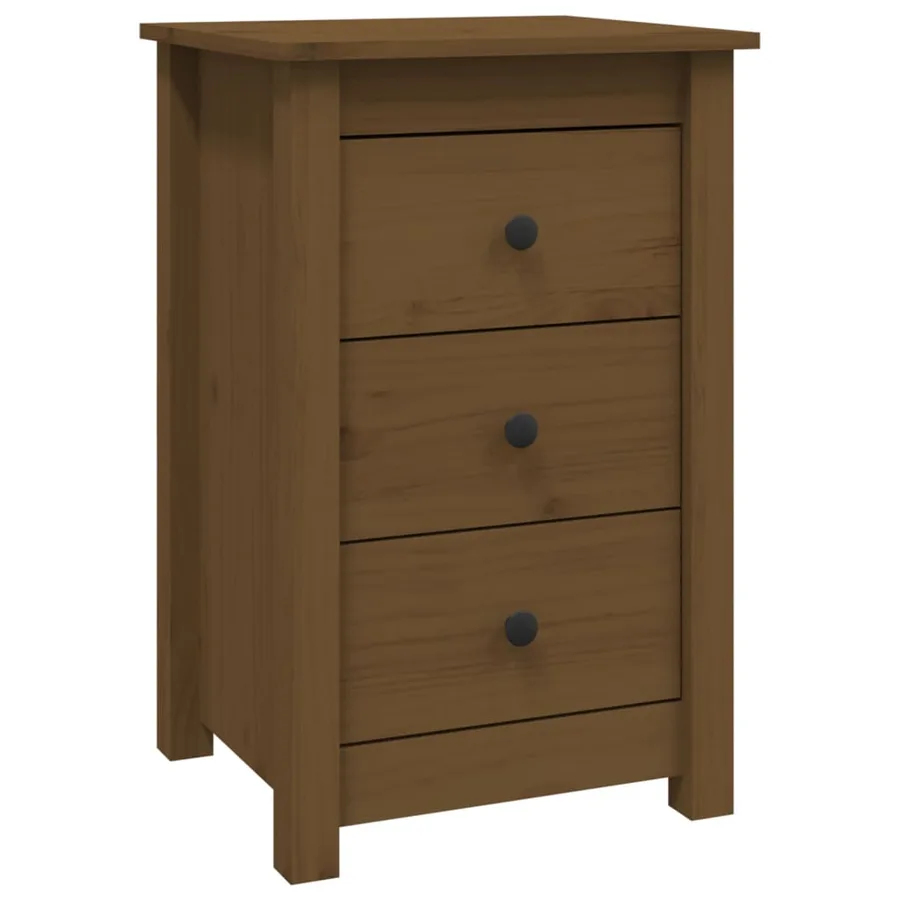 Tables de chevet 2 pcs Marron miel 40x35x61,5 cm Pin solide - 3