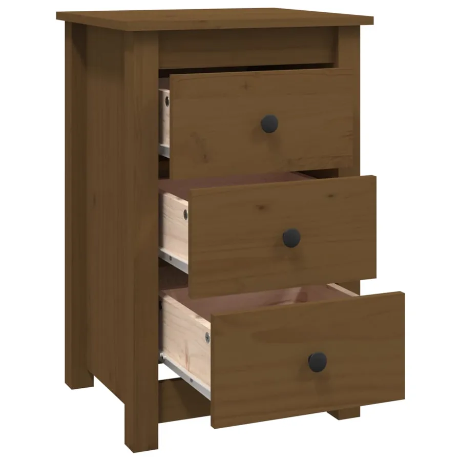 Tables de chevet 2 pcs Marron miel 40x35x61,5 cm Pin solide - 5