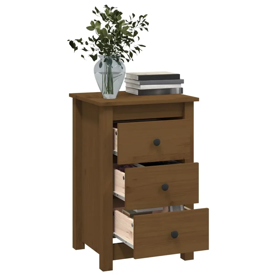Tables de chevet 2 pcs Marron miel 40x35x61,5 cm Pin solide - 9