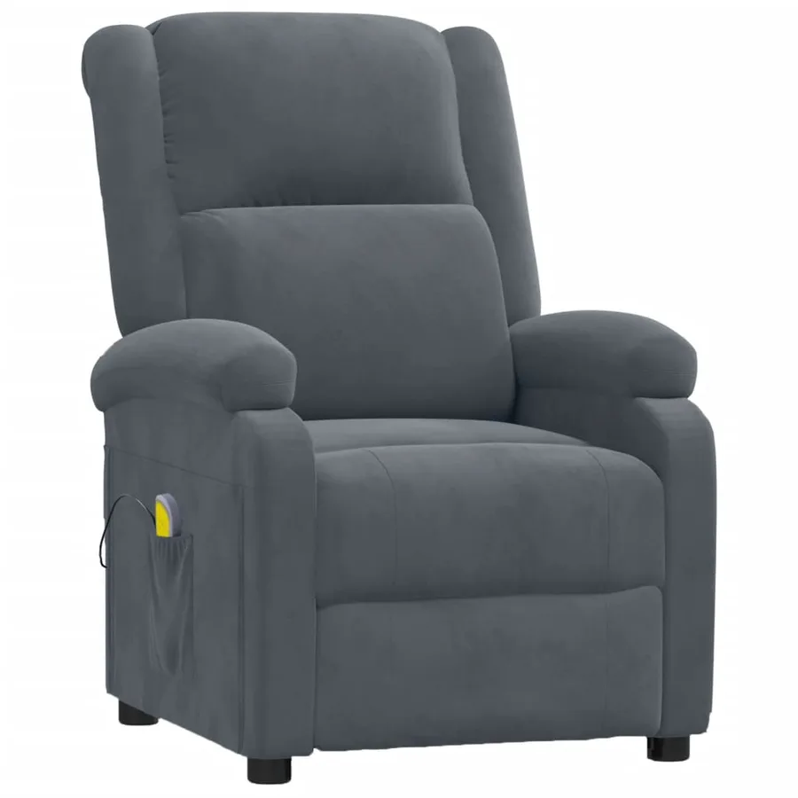Fauteuil de massage Gris foncé velours - 2
