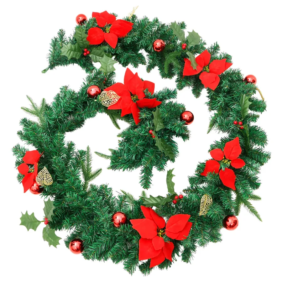 Guirlande de Noël avec lumières LED Vert 2,7 m PVC - 3
