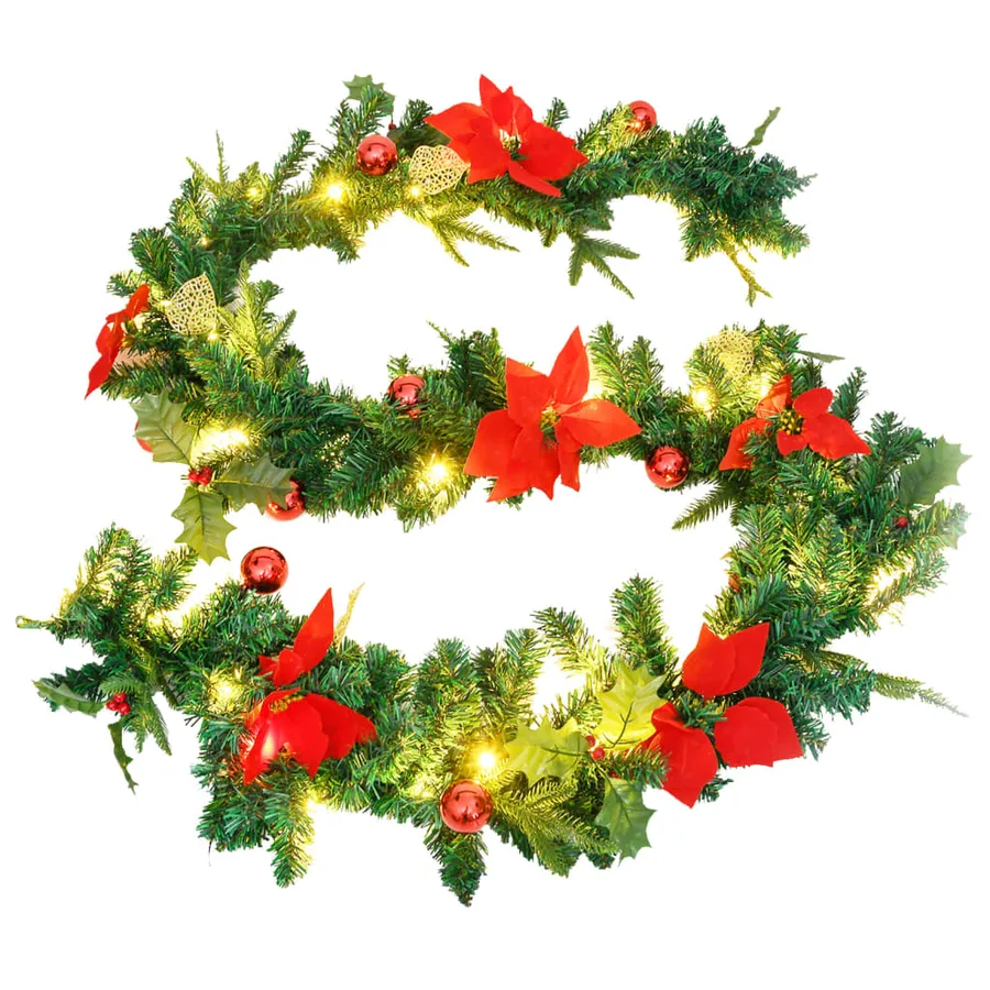 Guirlande de Noël avec lumières LED Vert 2,7 m PVC - 4