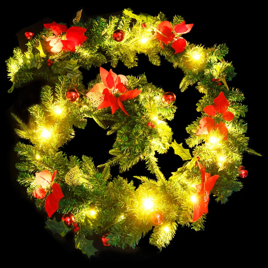 Guirlande de Noël avec lumières LED Vert 2,7 m PVC - 7