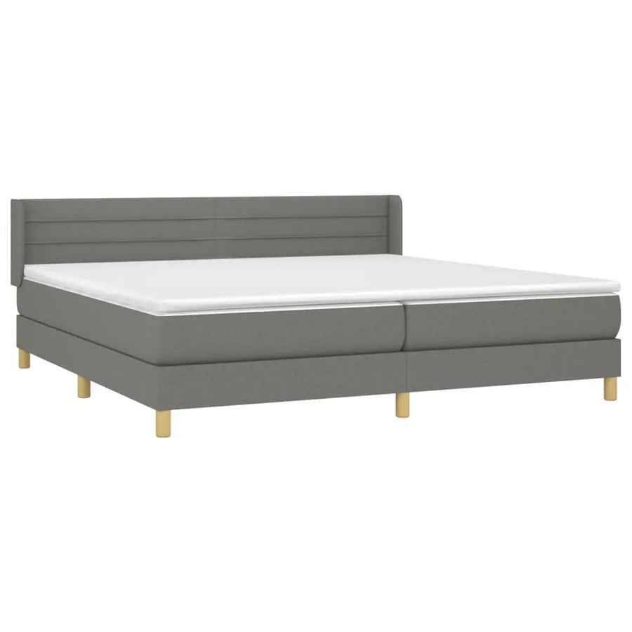 Sommier à lattes de lit avec matelas Gris foncé 200x200cm Tissu - 3