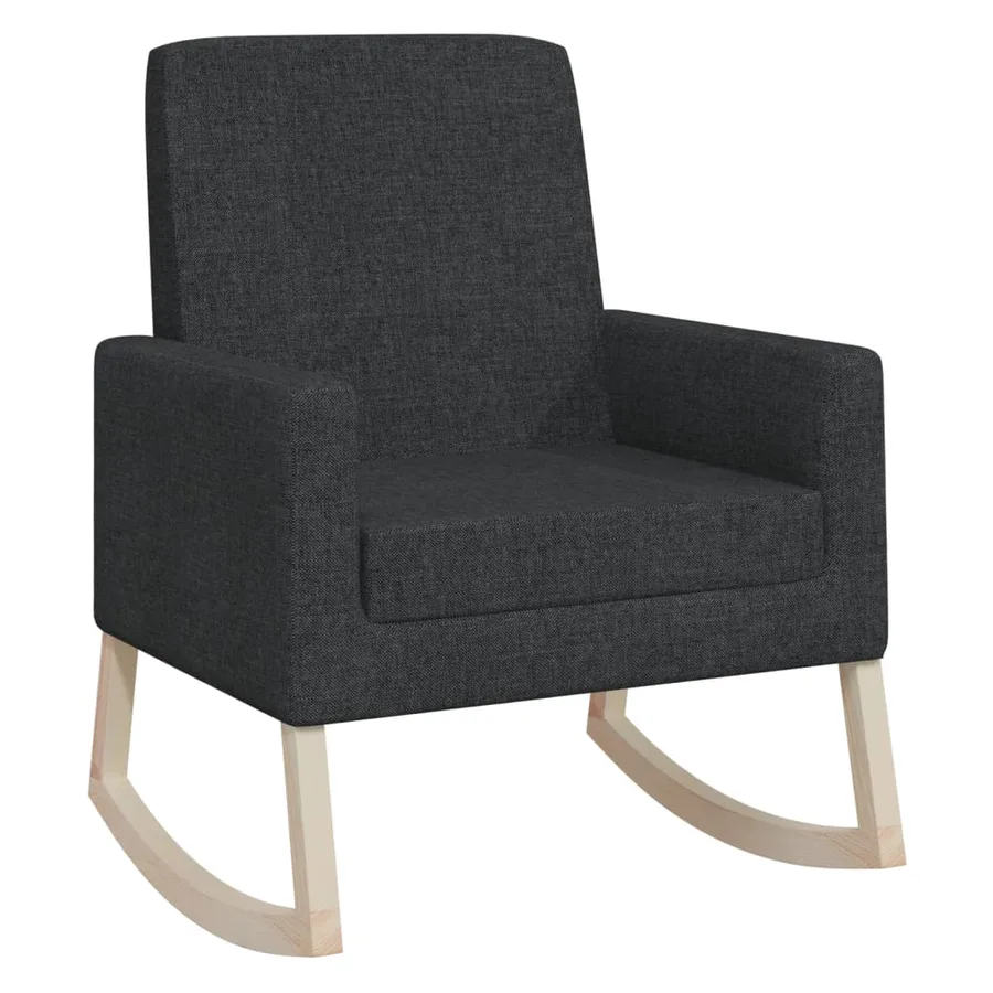 Chaise à bascule Noir Tissu - 2