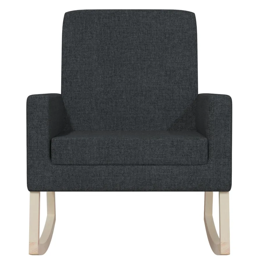 Chaise à bascule Noir Tissu - 3